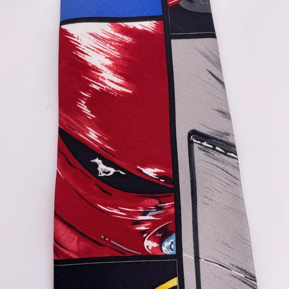 Ford Mustang‎ Tie Officially Licensed Silk Necktie Men's Blue Red Cars